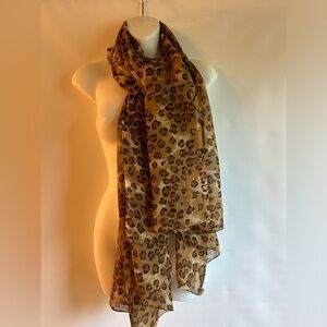 INTO AFRICA ANIMAL PRINT LARGE SHEER WRAP/SCARF ONE SIZE